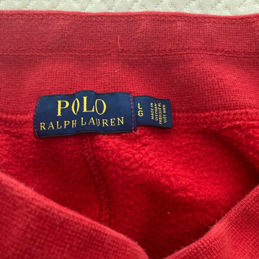 Red polo sweatpants heavy cotton weight